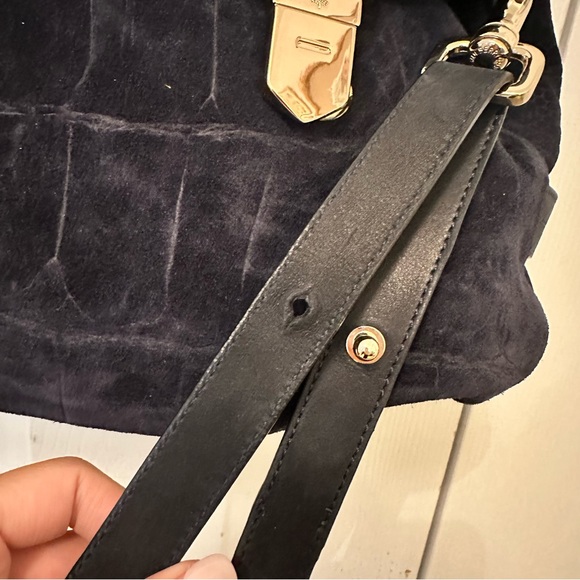 Mulberry Tillie Satchel Crocodile Embossed Suede messenger cross body bag - Picture 8 of 10